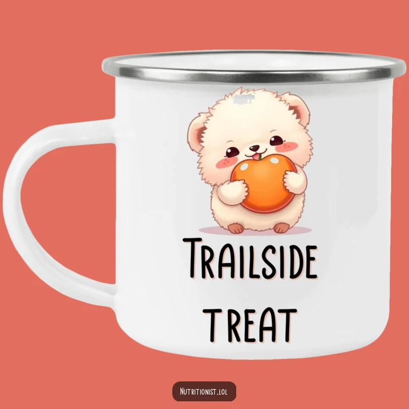 Funny Fluffy Creature Fruit Camping Mug: Sweet Adventures Await