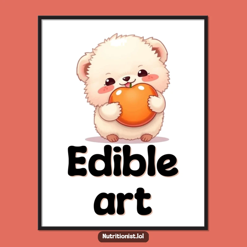 Funny Fluffy Creature Fruit Digital Art: Instant Sweet Decor