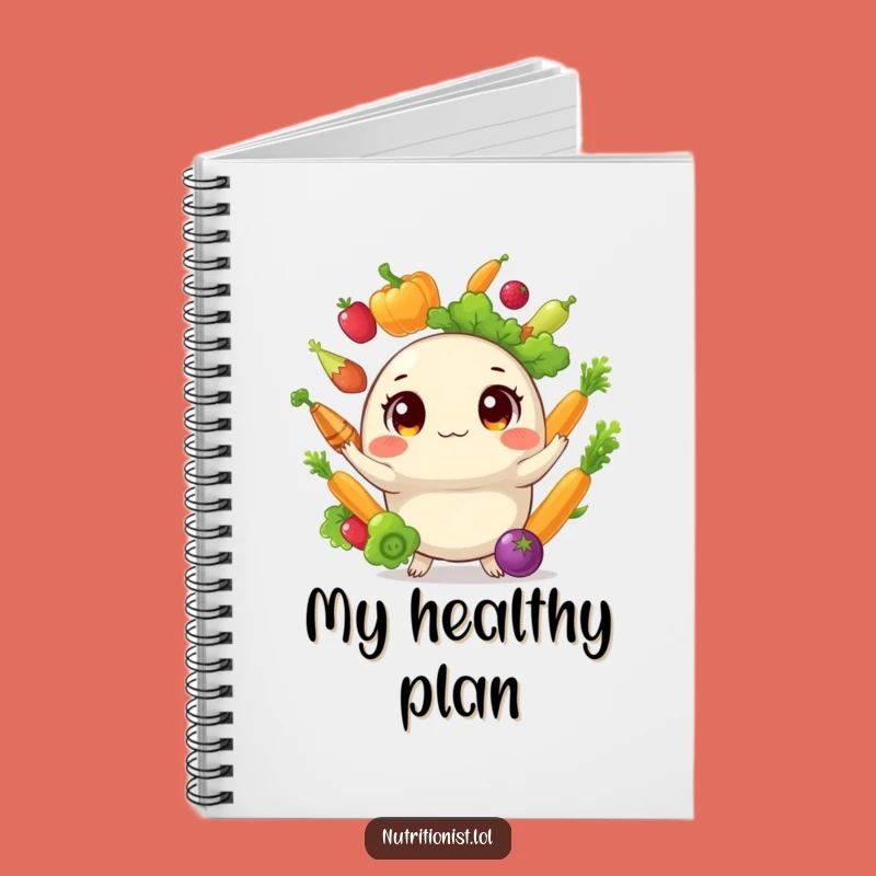 Funny Veggie Juggler Notebook: Jot Down Ideas with a Hilarious Healthy Creature