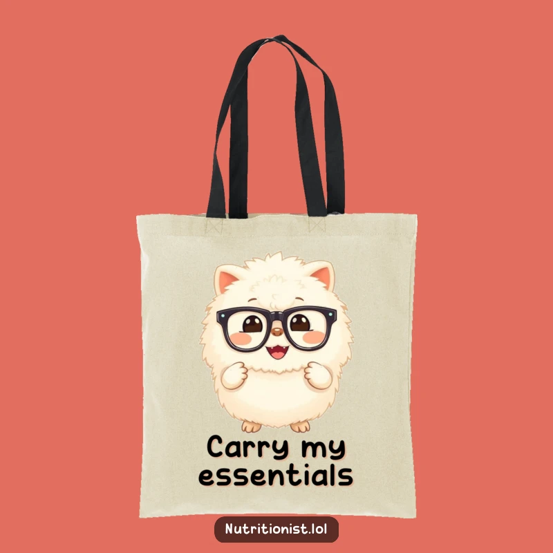 Funny Supplement Creature Tote Bag: Carry Your Health Goals with Fluffy Fun